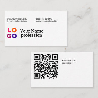 Ihr Unternehmenslogo Benutzerdefinierter QrCode Visitenkarte