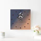 IHR UNTERNEHMENSLOGO,personalisiert,fügen Sie Ihre Quadratische Wanduhr (Zuhause)