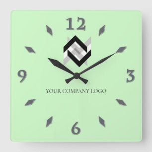 IHR UNTERNEHMENSLOGO,personalisiert,fügen Sie Ihre Quadratische Wanduhr