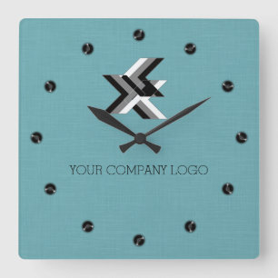 IHR UNTERNEHMENSLOGO,personalisiert,fügen Sie Ihre Quadratische Wanduhr