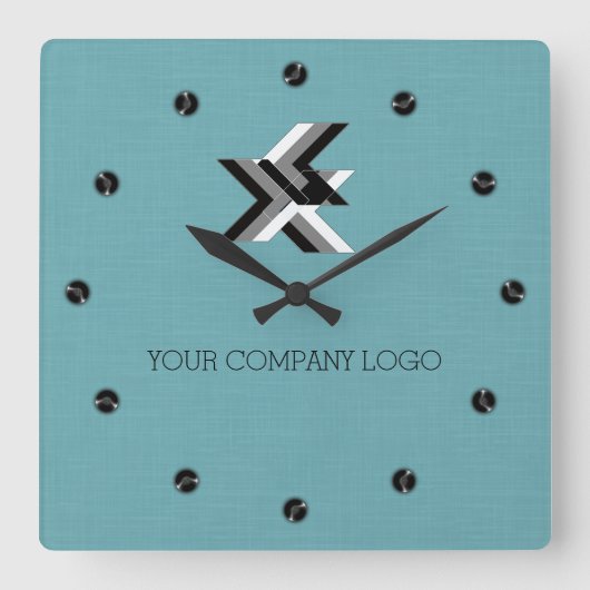IHR UNTERNEHMENSLOGO,personalisiert,fügen Sie Ihre Quadratische Wanduhr (Vorderseite)