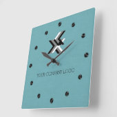 IHR UNTERNEHMENSLOGO,personalisiert,fügen Sie Ihre Quadratische Wanduhr (Winkel)