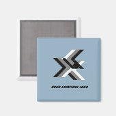 IHR UNTERNEHMENSLOGO,personalisiert,Ihren Text hin Magnet (Vorderseite/Rückseite)