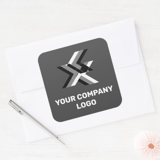 IHR UNTERNEHMENSLOGO, personalisiert Quadratischer Aufkleber (Umschlag)