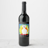 Ihr verrücktes Cat Lady Wine Label Weinetikett (Vorderseite)