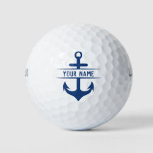 Ihr Vorname Funny Navy Blue Anchor Monogram