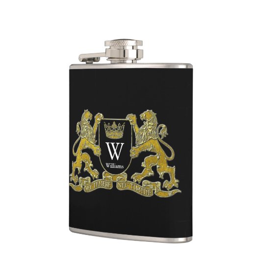 Ihr Wappen Monogramm und Farbe Flachmann (Links)