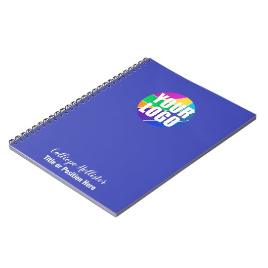 Ihr Werbeunternehmenslogo mit Namen und Titel Notizblock (Linke Seite)