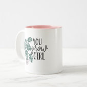 Ihr werdet Mädchen wachsen | Funny Monogram Pflanz Zweifarbige Tasse (Vorderseite Links)