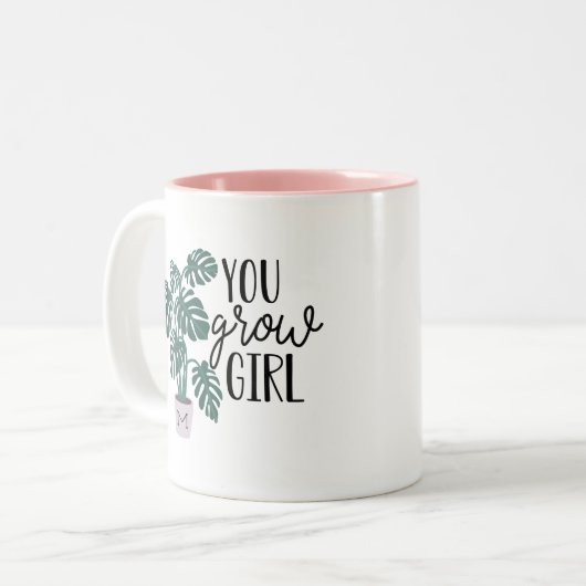 Ihr werdet Mädchen wachsen | Funny Monogram Pflanz Zweifarbige Tasse (Vorderseite Links)