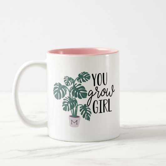 Ihr werdet Mädchen wachsen | Funny Monogram Pflanz Zweifarbige Tasse (Links)