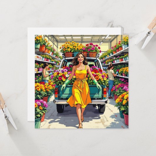 Ihr werdet Mädchen wachsen | Gartenpuppe Karte (Vorderseite/Rückseite Beispiel)