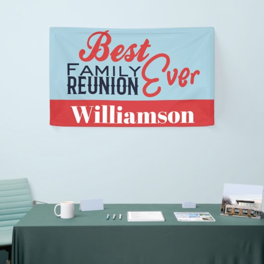 Ihr Wiedersehen-Banner mit der besten Familie je B Banner (Messeveranstaltung)