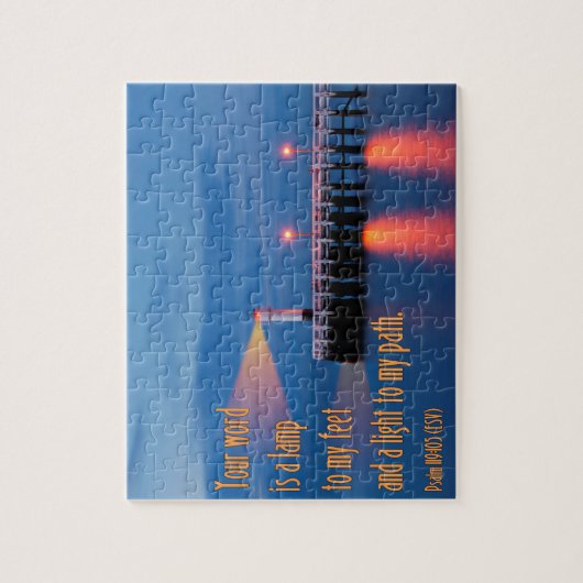 Ihr Wort ist ein Licht-Psalm-119:105 Bibel-Vers Puzzle (Vertikal)