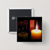 "Ihr Wort ist eine Lampe zu meinen Füßen" knöpfen Button (Vorne & Hinten)