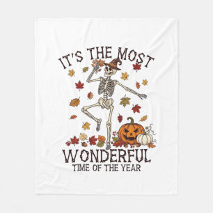 Ihr wunderbarster tanzender Skelett-Halloween-Hexe Fleecedecke