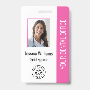 Ihr Zahnarztpraxis-Logo-Foto-ID Pink Ausweis