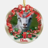 IHR ZIEGEN FOTO mit Kleider Keramik Ornament (Vorne)