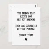 Ihr Zweck - inspirierendes Zitat Postkarte (Vorne/Hinten)