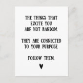 Ihr Zweck - inspirierendes Zitat Postkarte (Vorderseite)