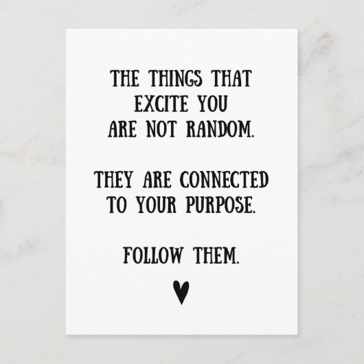 Ihr Zweck - inspirierendes Zitat Postkarte (Vorderseite)