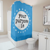 Ihr Zweck ist - Blauer Duschvorhang (Beispiel)