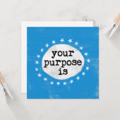 Ihr Zweck ist - Blue Grußkarte Karte (Vorderseite/Rückseite Beispiel)