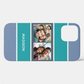 IHRE 2 FOTOS & NAME Stripes Muster Gehäuse Case-Mate iPhone Hülle (Rückseite (Horizontal))