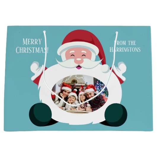 IHRE 2 Fotos & Text-Tasche Weihnachtsgeschenk Große Geschenktüte (Vorderseite)