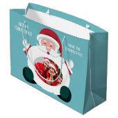 IHRE 2 Fotos & Text-Tasche Weihnachtsgeschenk Große Geschenktüte (Rückseite Schrägansicht)