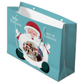 IHRE 2 Fotos & Text-Tasche Weihnachtsgeschenk Große Geschenktüte (Vorderseite Schrägansicht)