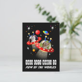 Ihre 2 Katzen in einer Alien Raumschiff UFO Sci Fi Postkarte (Stehend Vorderseite)