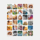Ihre 30 Fotos weiche, abgerundete Quadrat-Collage Fleecedecke (Vorderseite)