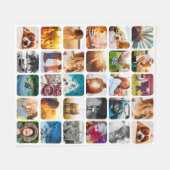 Ihre 30 Fotos weiche, abgerundete Quadrat-Collage Fleecedecke (Vorderseite (Horizontal))
