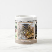 Ihre 3 lustigen Cat Fotos Beige Elfenbeinküste Str Kaffeetasse (Mittel)