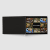 IHRE 4-Foto-Collage mit Text Safari-Game-Lodge Gästebuch (Voll)