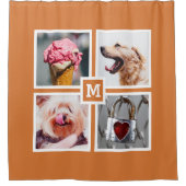 IHRE 4 FOTO & MONOGRAM Duschvorhang (Vorderseite)