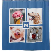 IHRE 4 FOTO & MONOGRAM Duschvorhang (Vorderseite)