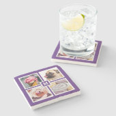 IHRE 4 FOTO & MONOGRAM Untersetzer (Seitenansicht)