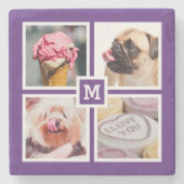 IHRE 4 FOTO & MONOGRAM Untersetzer (Vorderseite)