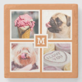 IHRE 4 FOTO & MONOGRAM Untersetzer (Vorderseite)