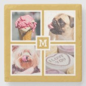 IHRE 4 FOTO & MONOGRAM Untersetzer (Vorderseite)
