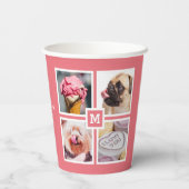 IHRE 4 FOTO- & MONOGRAMM-Papiertassen Pappbecher (Rückseite)