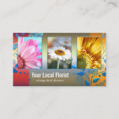 Ihre 4 Fotos farbenfrohe Blume Florist Portfolio Visitenkarte (Vorderseite)