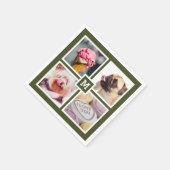 IHRE 4 FOTOS & MONOGRAM Papierservietten (Ecke)