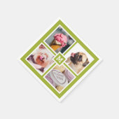 IHRE 4 FOTOS & MONOGRAM Papierservietten (Ecke)