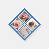 IHRE 4 FOTOS & MONOGRAM Papierservietten (Ecke)