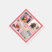 IHRE 4 FOTOS & MONOGRAM Papierservietten (Ecke)