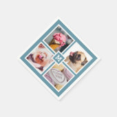 IHRE 4 FOTOS & MONOGRAM Papierservietten (Ecke)