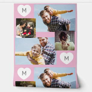 IHRE 4 Fotos, Monogramm und Wunschfarbe Tapete